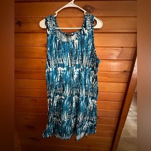 Sundress 2x blue black and white